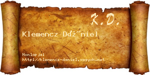 Klemencz Dániel névjegykártya