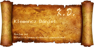 Klemencz Dániel névjegykártya